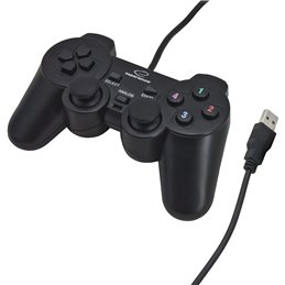 Esperanza EG102 WARRIOR - Gamepad de Vibración para Computadoras, color Negro