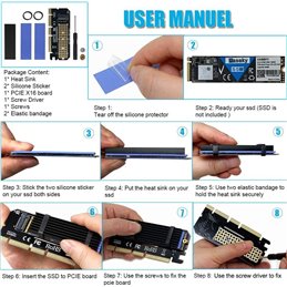 6amLifestyle M2 NVME PCIe Adaptador para SSD x16 PCI Express 3.0