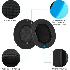 ELZO Almohadillas de Repuesto para Auriculares Audio-Technica ATH M50XBT M50X M40X.
