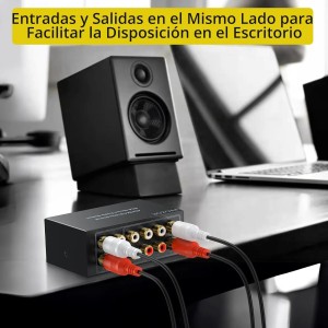 PROZOR Conmutador RCA de Audio Bidireccional