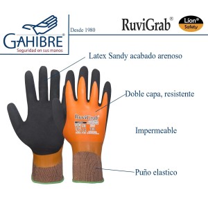 Ruvigrab - Guante de Trabajo Impermeables Látex