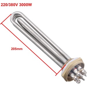 Elemento calefactor de 1.25 pulgadas, rosca tipo 3U, brida de cobre 220V/380V 3000W