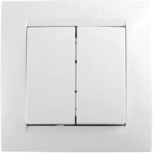 Conmutador doble serie 15 blanco