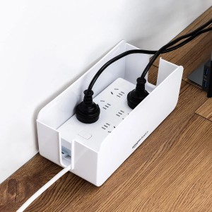 Amazon Basics Caja organizadora de cables para ocultar y organizar cables, tamaño Pequeña, Blanco