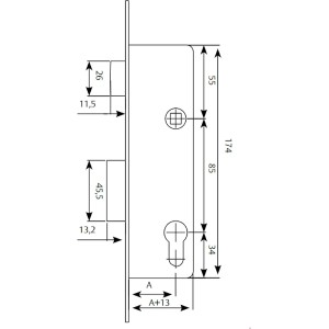 Tesa Assa Abloy 421028SSI Cerradura Monopunto
