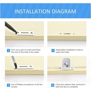 Cerradura de Gabinete de Vidrio para Puerta de Vidrio de 5-8mm