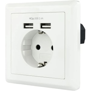 BASE ENCHUFE PARED NANO CABLE TOMA SCHUKO