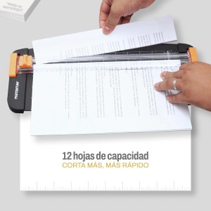 PORTENTUM Guillotina de papel A4 con hendido y regla extensible desmontable
