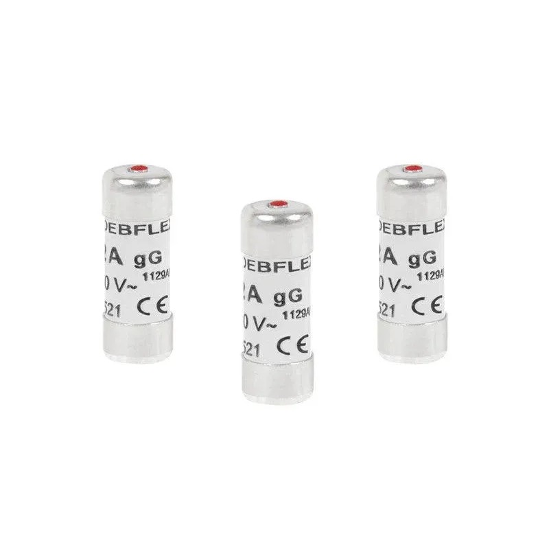 Debflex Juego de 3 fusibles de cerámica 10 A. 8,5 x 23 mm