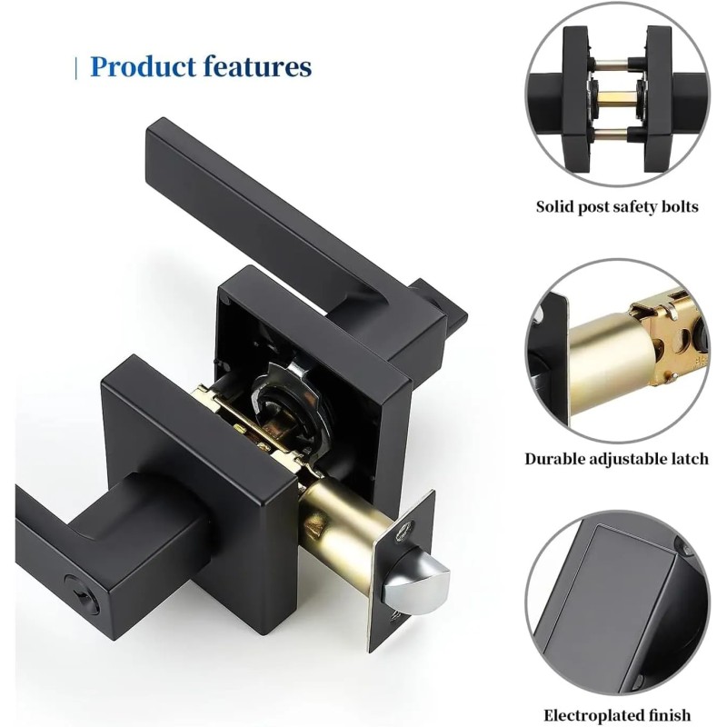 Palanca de Puerta Resistente Cerradura de Puerta Manijas de Puerta