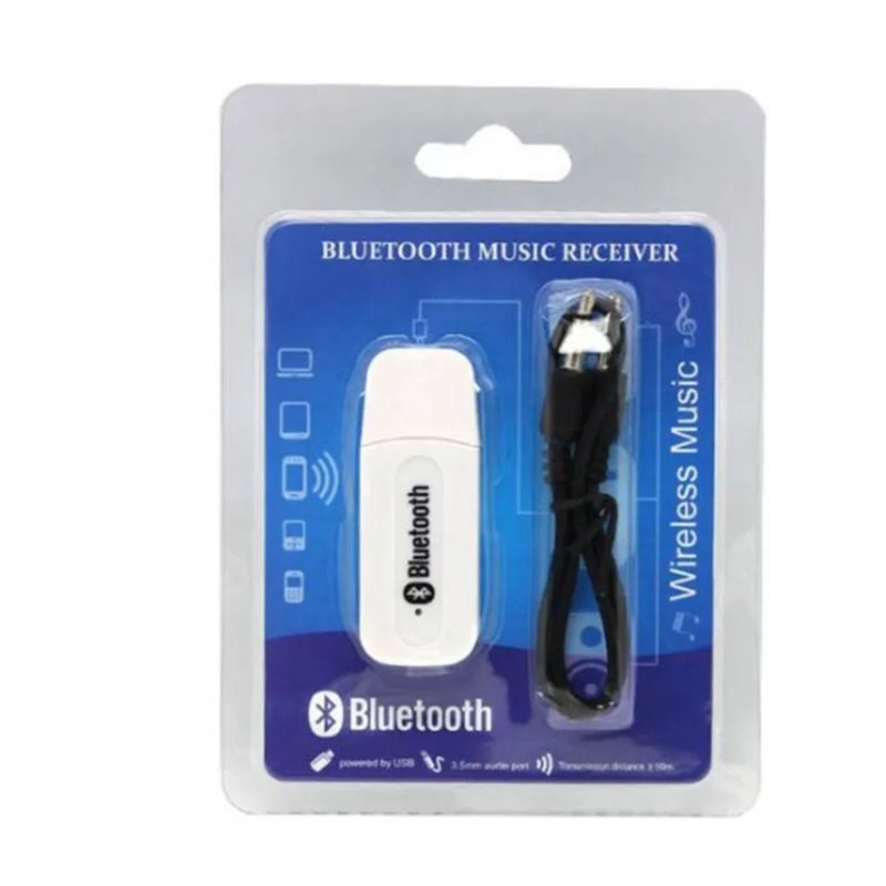 Receptor de música inalámbrico USB Bluetooth blanco