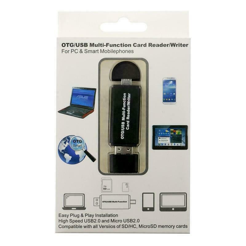 OTG/USB Multi-Function Card Reader/ writer para pc y moviles