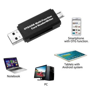 OTG/USB Multi-Function Card Reader/ writer para pc y moviles