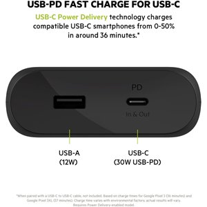 Belkin batería externa carga rápida de 20000mAh . bpb002btbk