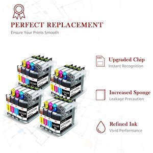 Toner Kingdom LC-123XL 16 Cartuchos de Tinta Compatibles para Brother LC123