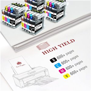 Toner Kingdom LC-123XL 16 Cartuchos de Tinta Compatibles para Brother LC123