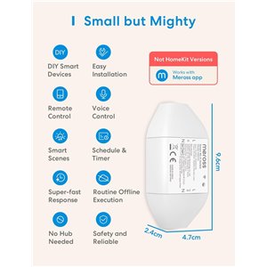 Meross 4 Interruptor Universal Inteligente, 10A DIY Interruptor Inteligente , Interruptor WiFi con Control de Voz
