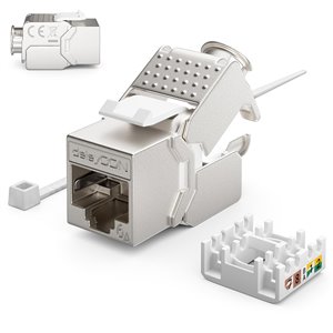 deleyCON 12x Módulo Keystone CAT 6a Jack STP Completamente Blindado