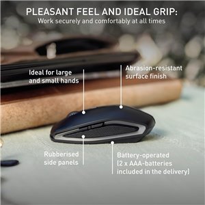 CHERRY GENTIX BT, Ratón Inalámbrico Bluetooth, Función Multidispositivo para hasta 3 Dispositivos