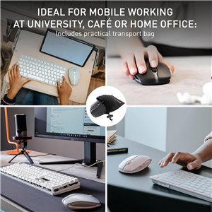 CHERRY GENTIX BT, Ratón Inalámbrico Bluetooth, Función Multidispositivo para hasta 3 Dispositivos