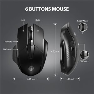 Inphic PM6 mouse inalámbrico recargable, silencioso