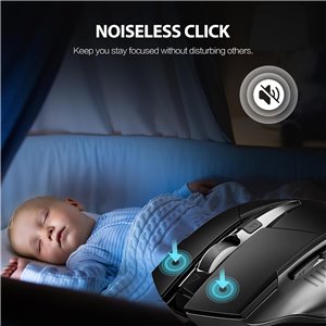 Inphic PM6 mouse inalámbrico recargable, silencioso