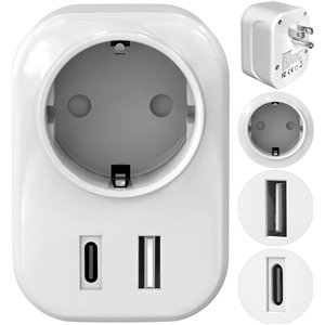 Adaptador Enchufe USA a Europa