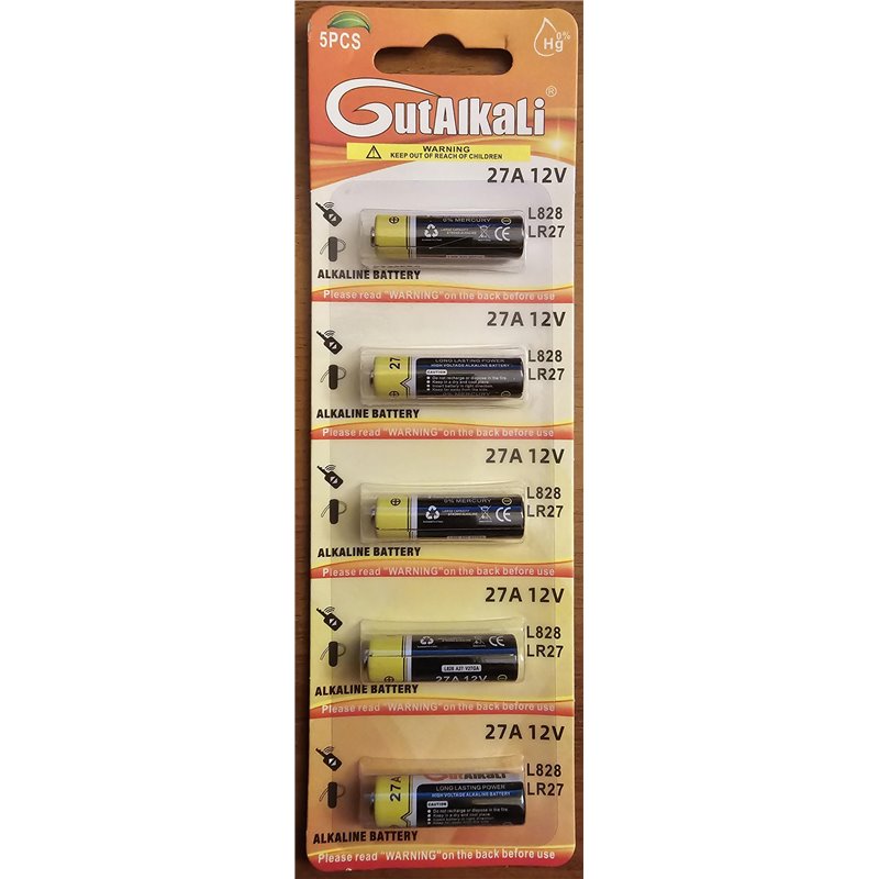 Pilas alcalinas 27 A - 12 V, 1O Unidades .L828 / LR27