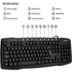Teclado USB para PC LESHP
