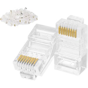 100 Conectores modulares RJ45 CAT6 Crimp Extremos 8P8C