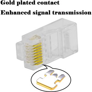 100 Conectores modulares RJ45 CAT6 Crimp Extremos 8P8C