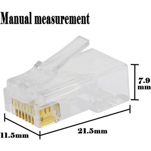 100 Conectores modulares RJ45 CAT6 Crimp Extremos 8P8C