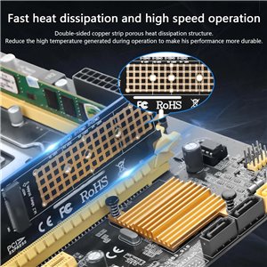 Tarjeta adaptadora M.2 NVME SSD a PCIE 4X 8X 16X M. 2M Key