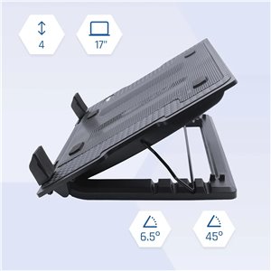 iggual – Base Refrigeradora Portátil de hasta 17” con 1 Ventilador Ultra Silencioso