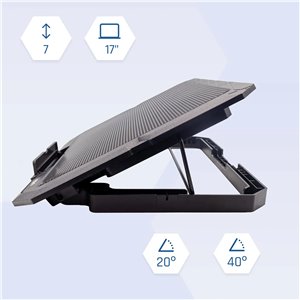 iggual – Base Refrigeradora Portátil de hasta 17” con 1 Ventilador Ultra Silencioso