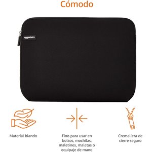 Amazon Basics Funda para portátiles de hasta 14-Pulgadas, Color Negro