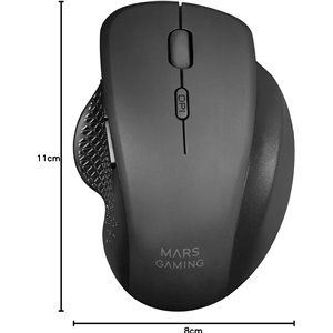 Mars Gaming MMWERGO, Ratón Inalámbrico Ergonómico