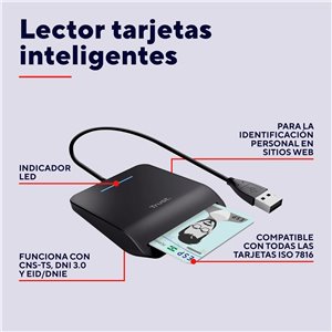 Trust Primo Lector DNI Electrónico USB, Lector de
