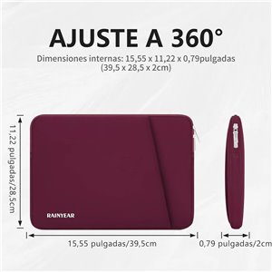RAINYEAR Funda para Portátil de 15,6 Pulgadas