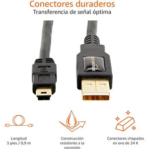 Amazon Basics USB-A a Mini USB Cable 2.0 de, 0.9 mt