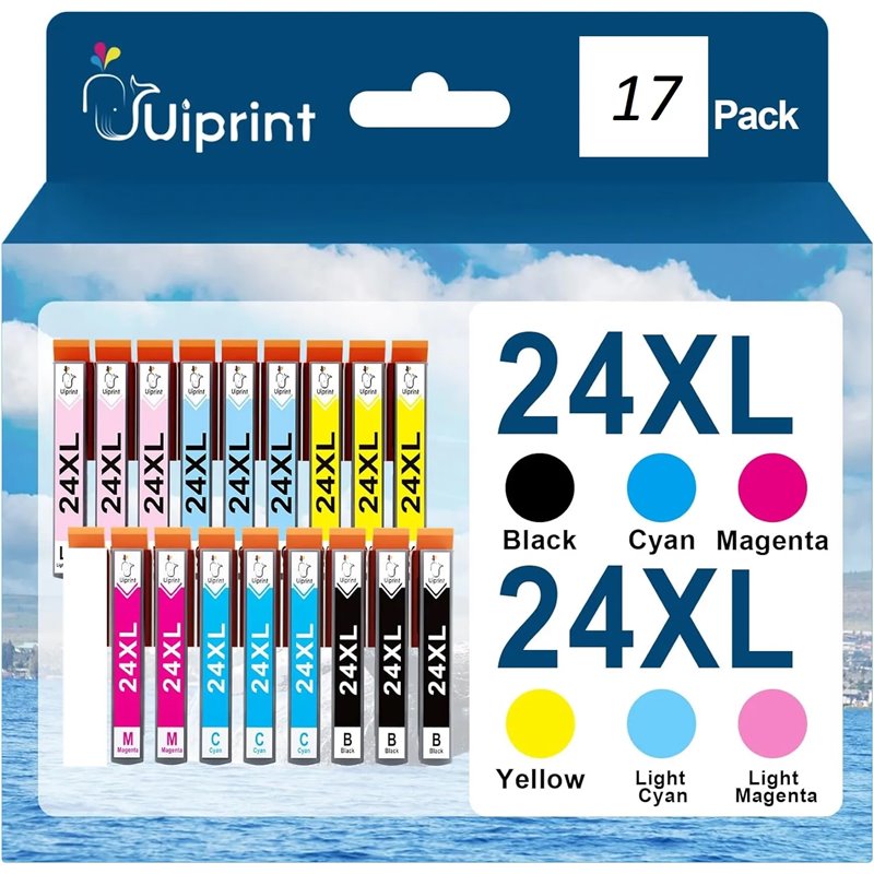 Cartuchos de tinta compatibles con Epson 24XL para impresora Expression Photo XP-970 XP-55
