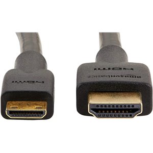 Amazon Basics - Cable Mini HDMI de Alta Velocidad a HDMI , 1.8 m, Color Negro