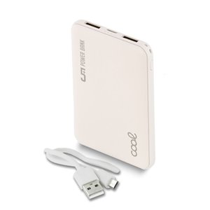 Bateria  Power Bank 5000 mAh COOL Leather Blanco