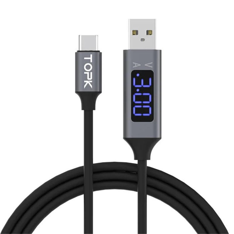 Cable USB a USB-C con pantalla digital de Datos