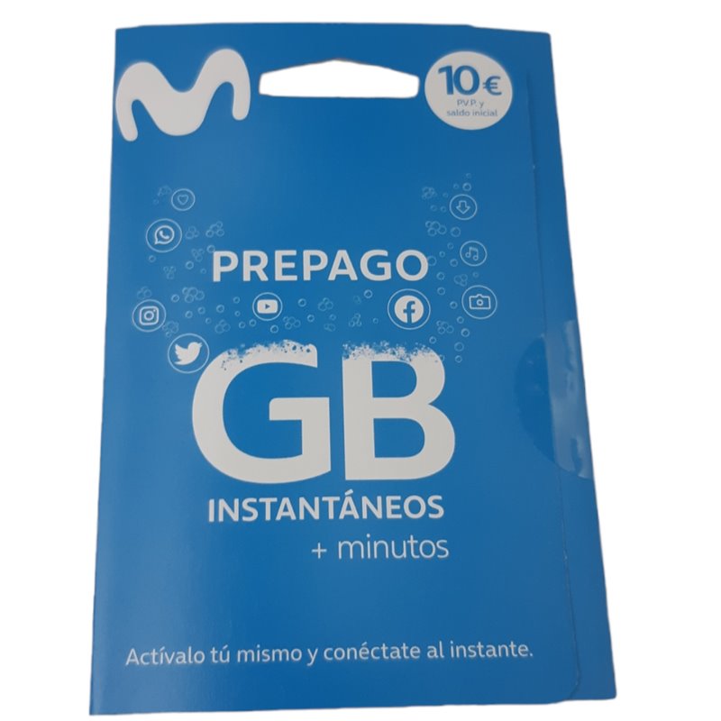 Tarjeta Sim Prepago Movistar 10€ con Bono PREPAGO PLUS 10