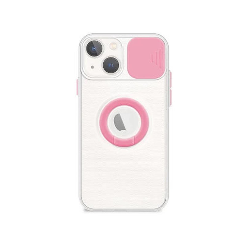 Funda iPhone 13 Mini Transparente con Anilla y Cubre Cámara