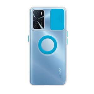 Funda Oppo A16 Transparente con Anilla y Cubre Cámara
