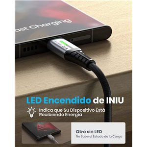 INIU Cable USB A USB C, [2m] QC 3,0 y 3,1A Cable USB C Carga Rapida
