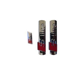 Juego de 2 logo s-line para Audi + 1 Logo Volante