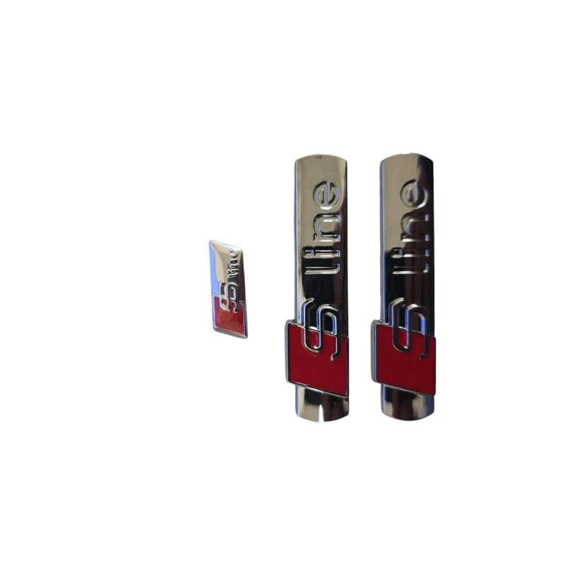 Juego de 2 logo s-line para Audi + 1 Logo Volante